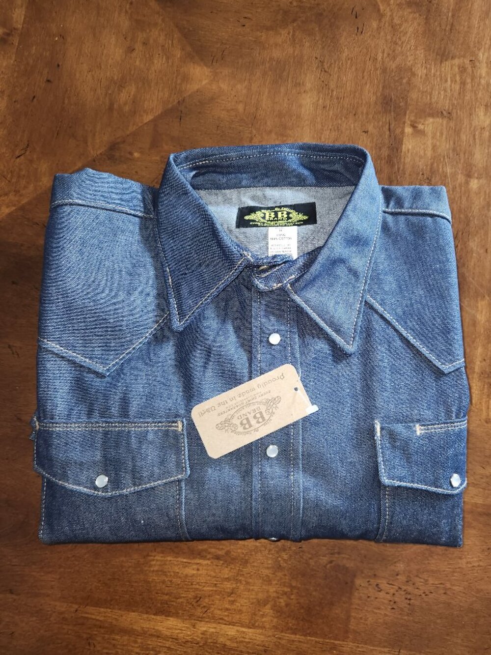 NWT BB Brand Denim work shirt, Men's XL Long